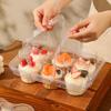 10Pcs Clear Cupcake Holders with Handle Lid Portable Cupcake Transport Rack Reusable Cake Carriers for Packaging 6 Slot Mini Desserts Box for