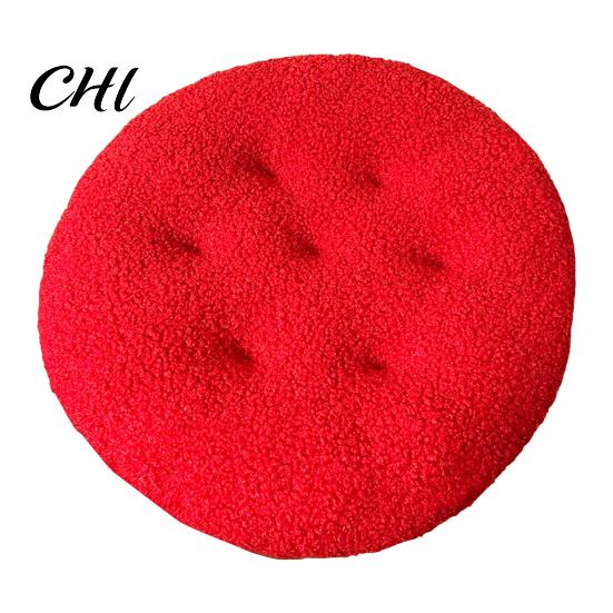 Extra Thick Cushion Seat Round Futon Design Furry Short Plush Surface Warm Chair Floor Anti-Slip Solid Color