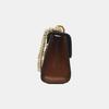 [Pre-Owned] Padlock Moonlight Treasure Box Series Metal Lock Logo Canvas And Leather Crossbody Bag Small - Very Good #FEO3GI