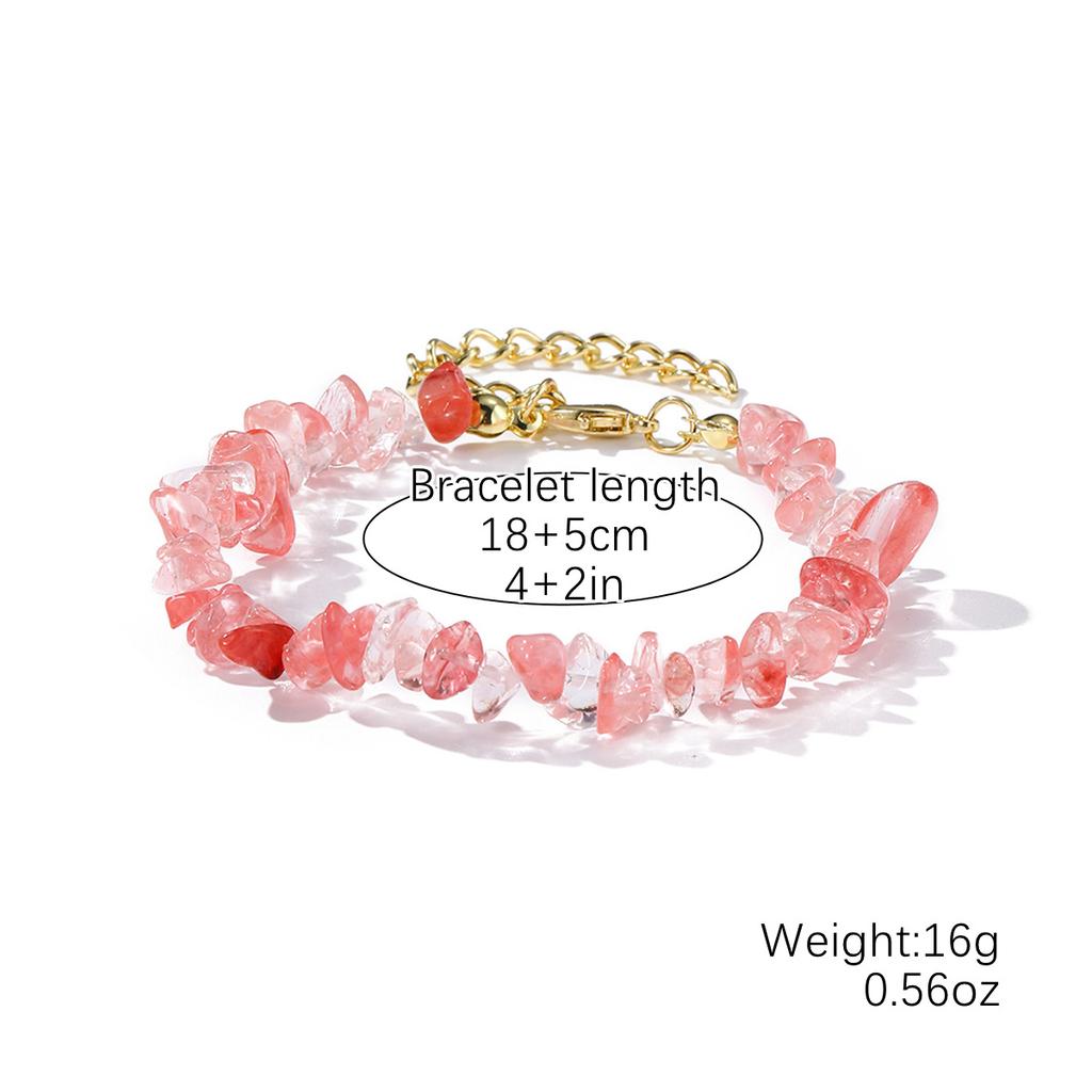 Простота Очаровательные Ювелирные Изделия Подарочные Аксессуары Цепочка Натуральный Гравий Бусины Браслет Браслеты Унисекс Кристалл Богемия