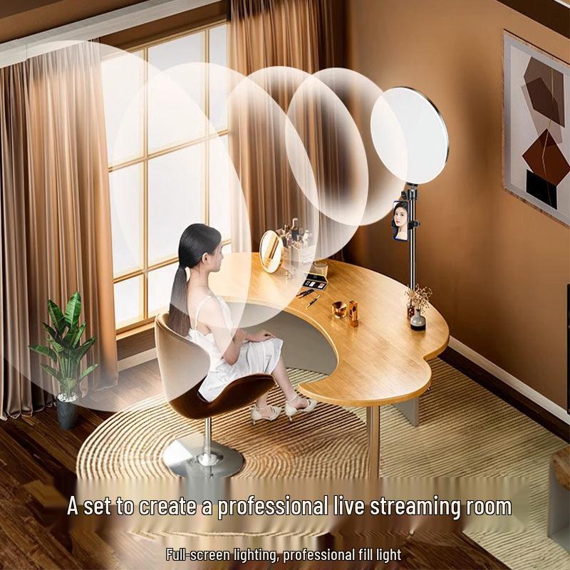Полноэкранный заполняющий свет: Профессиональный мобильный/настольный бьюти-свет для прямых трансляций