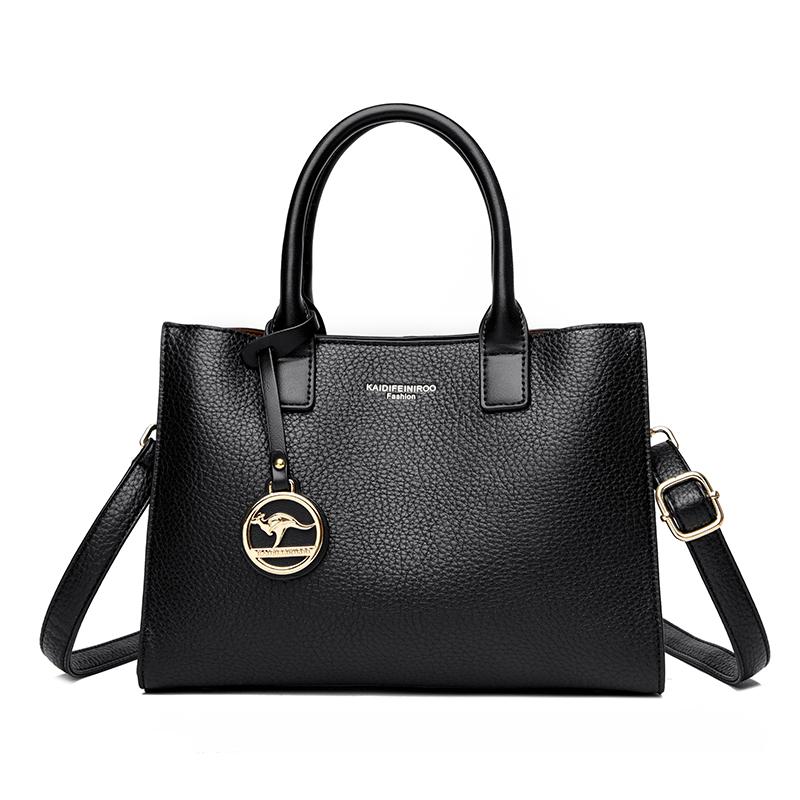 Soft Leather Handbags Women Bags Designer 3 Layers Shoulder Crossbody Sac Ladies Large Capacity Shopping Messenger Tote