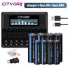 Cityork 1.2V AA Rechargeable Battery +1.2V AAA NI-MH Rechargeable Batteries+8 Slots 1.2V AA AAA USB Battery Charger