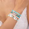 Bohemian Starfish Shell Bracelet Set: Soft Ceramic and Rice Bead Design for Women