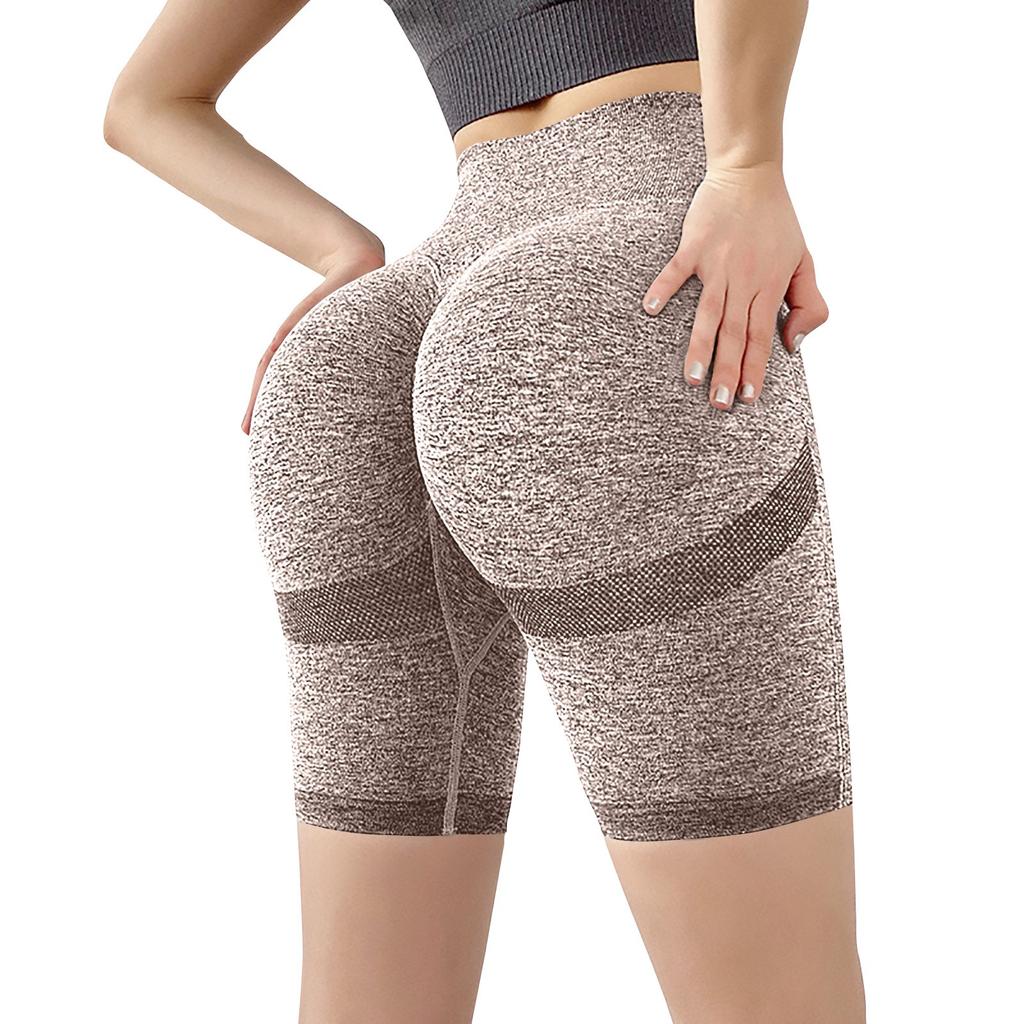 Женские шорты для йоги, высокая талия для фитнеса 5/4, дышащие и эластичные ягодицы персикового цвета, обтягивающие и быстросохнущие брюки для йоги для женщин