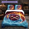 West Ham United Football 3 Piece Bedding Set Soft Duvet Cover Set with Pillowcases Printed Bedroom Decor Set for Home