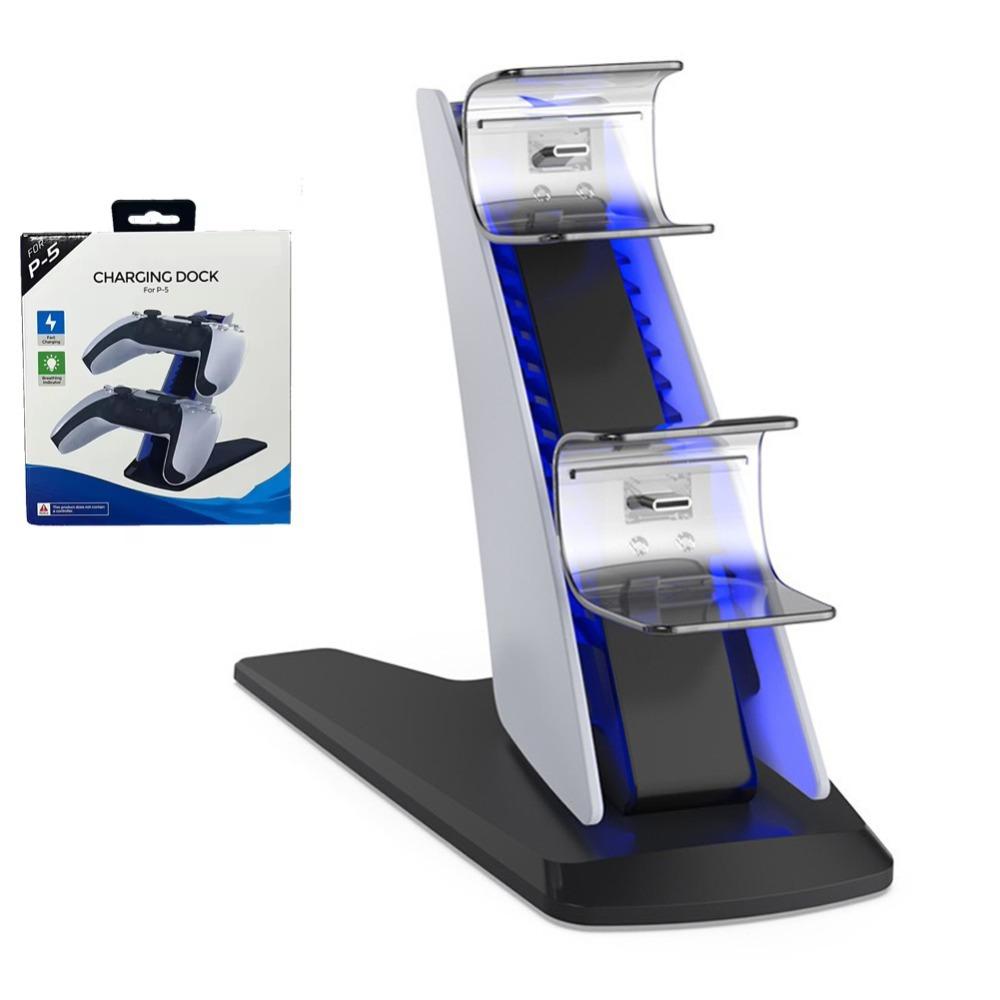 Беспроводная зарядная база для джойстиков Type-C, подставка для двух контроллеров для Sony Playstation 5