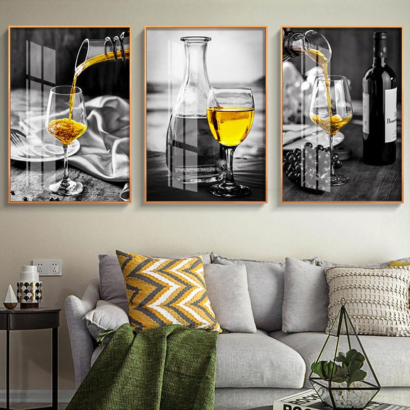 Культура вина, Настенный декор, живопись, скандинавский холст, постер, желтый холст, картина, винный бар, настенная печать HD2762