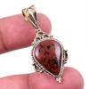 Драгоценный камень обсидиан из натурального красного дерева 925 пробы, одноцветное серебро, двухцветный кулон 1,75 дюйма R8i14
