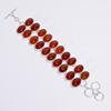 Sterling Silver Natural Carnelian Gemstone Bracelet Oval Shape Ethnic Style Handmade Jewelry Bracelet 6-8" WSJ-4611