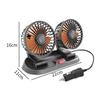 Generic Car Cooling Fan Quiet Powerful Double Head for Cart RV Car Dashboard Orange
