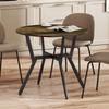 Dining Table, Round Kitchen Table with Black Legs, Anti-slip Foot Pads for Living Room, Dining Room 90 x 76 cm, Rustic Brown