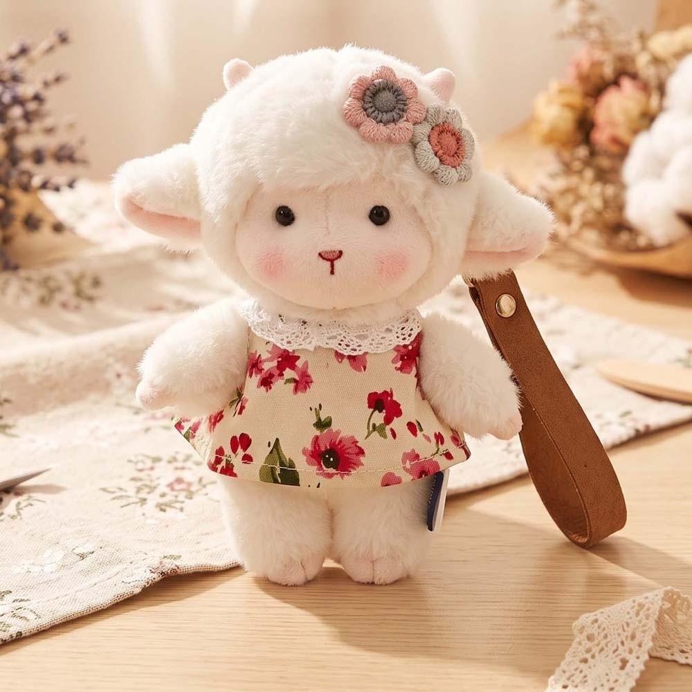 Soft Plush Lamb Pendant Fluffy Pocket Toy Doll Desk Companion Mascot Daily Accessories