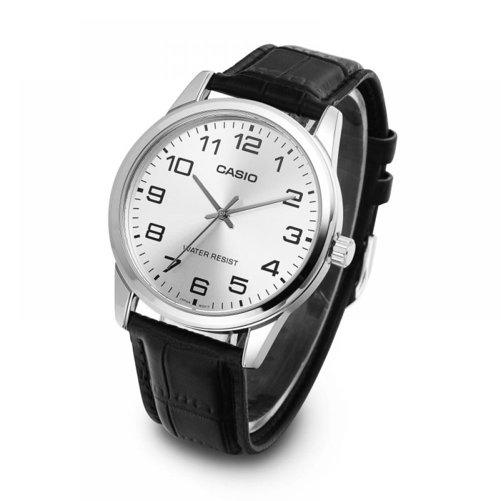 CaSio Mtp V001l 7budf Mtp V001l 7b аналоговые Sat студенческие мужские часы с кожаным ремешком
