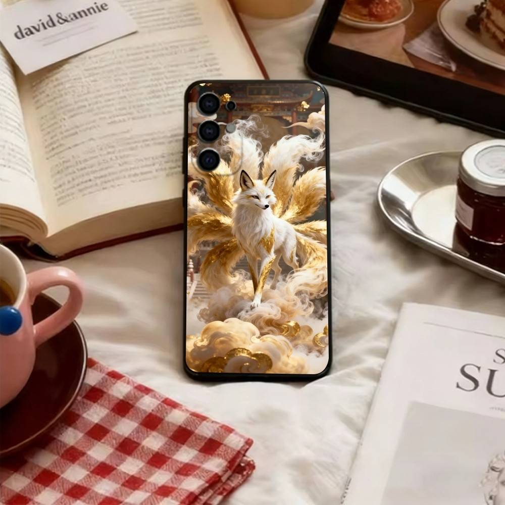 Чехол для телефона 'Сказочная лиса' для Samsung S25, S24, S21, S22, S23, S30, Ultra, S20, Plus, Fe, Lite, Note, 10, Мягкий черный чехол