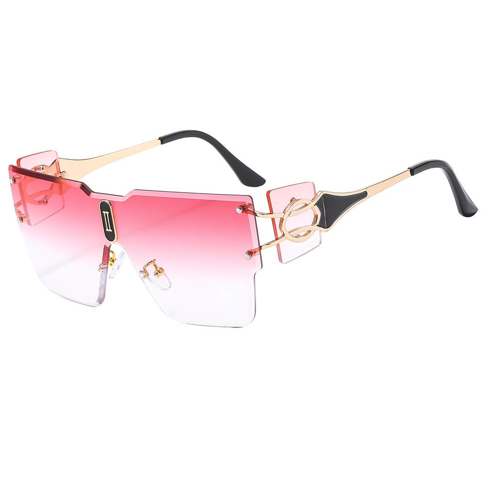 Новый брендовый дизайн для унисекс-нарядов с горячими солнцезащитными очками без оправы с обрезанными краями, большие модные мужские солнцезащитные очки, цельные солнцезащитные очки