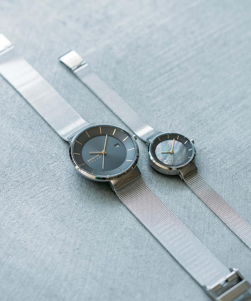 Импортные женские часы BERING Solar, лимитированная серия в Японии, серые и золотые, серебристые, сетчатый ремень из нержавеющей стали, сапфировое стекло, длительная гарантия, устойчивость к царапинам и поломкам