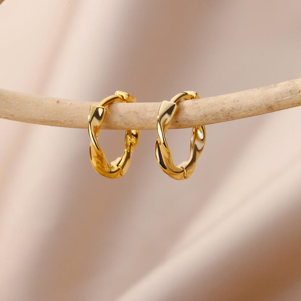Minimalist Zircon Round Earring For Women Stainless Steel Irregular Earring Fashion Party Wedding Jewelry Gift Bijoux Femme