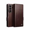QIALINO Oil Wax Genuine Leather Flip Case or Samsung Galaxy Z Fold8 Fold 8 Ultra Cowhide with Card Slot Wallet Stand Phone Cover