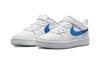 Nike Court Borough Low 2 PS Удобные Амортизация от ударов Низкие Детские Скейтбордические Ботинки Бело-Синие Детские BQ5451-123