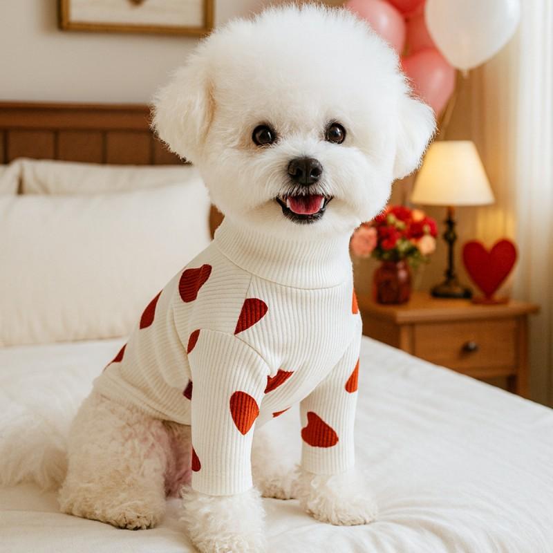 Pet Clothes Small Dogs Cats Fall Winter Soft Homewear Base Shirts Teddy Bichon