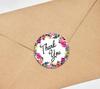 Darling Souvenir Round 45 Pcs Floral & Vines Border Black Thank You Stickers Envelope Seal-1.6