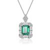 Новое 6*8 мм2CT изумрудное ожерелье из муассанита, подвеска в виде кубика сахара, ожерелье из стерлингового серебра 925 пробы для женщин, подарок на день рождения, ювелирные изделия