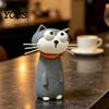 Аксессуары для офисного стола, Милая фигурка кота из мультфильма, 3D-печатная статуэтка кавайной киски, Минималистичная статуэтка животного, причудливая, Настольное украшение для домашней полки
