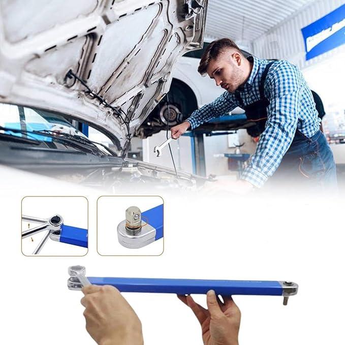 Dual Head Adjustable Ratchet Extension Wrench Anti Slip Heavy Duty Iron Spanner For Car Repair Mechanical Workshop