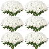 120 Pcs White Roses Artificial Flowers Realistic Bouquet Xmas Home Decor