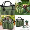 Oxford cloth gardening tool storage tote bag green 34 * 17 * 30cm
