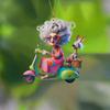New 2D Flat Acrylic Flat Cartoon Grandma Pendant, Keychain Decoration Car Pendant