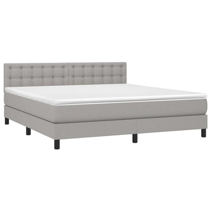 Maison Exclusive - Sommier à lattes de lit matelas LED Gris clair 160x200 cm Tissu
