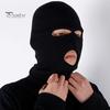 Унисекс вязаная шапка зимняя шапка три отверстия однотонная балаклава на все лицо для езды на велосипеде купольная вязаная шапка для улицы
