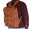 Western Brown Vintage Leather Backpack Laptop Messenger Convertible Bag Rucksack