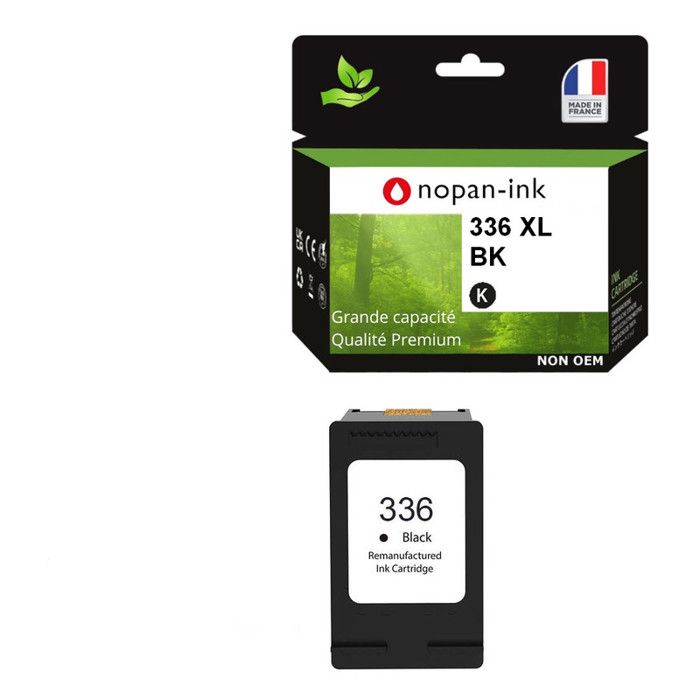 336XL fabriqué en France, 1 Cartouche d'encre reconditionnée pour HP 336 XL Noir C9362EE compatible Photosmart 2570 2575 2710 8150 C