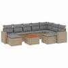 VidaXL Salon de jardin avec coussins 10 pcs beige résine tressée 3224407