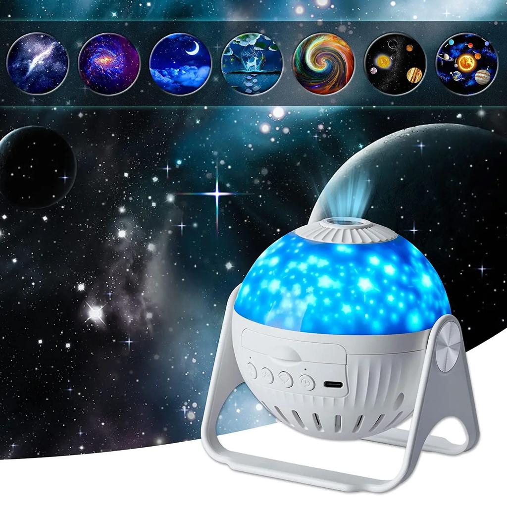 Звездный планетарий-проектор, вращающийся на 360°, светодиодный ночник-галактика, проекционная лампа для спальни, потолка, декора комнаты, подарка детям