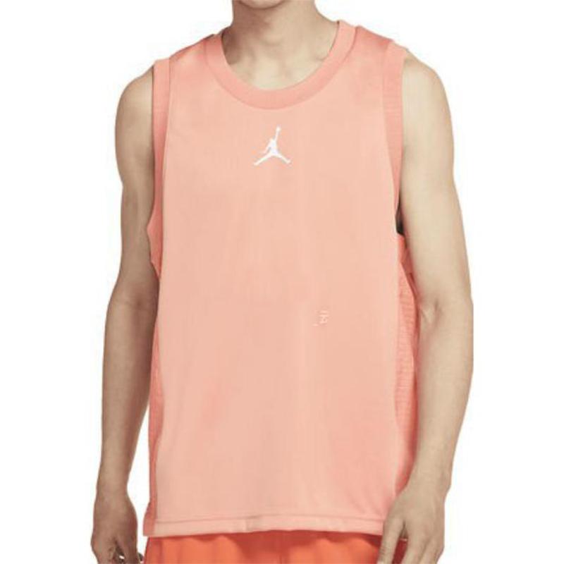 Men's Jordan Tank Tops Men's Orange Crew Neck Moderate Straight Fit