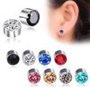 Hot Selliing Women Men Magnet Fashion No Piercing Magnetic Earrings Ear Clips Rhinestone 304 Titanium Steel Ear Studs 1 Pair