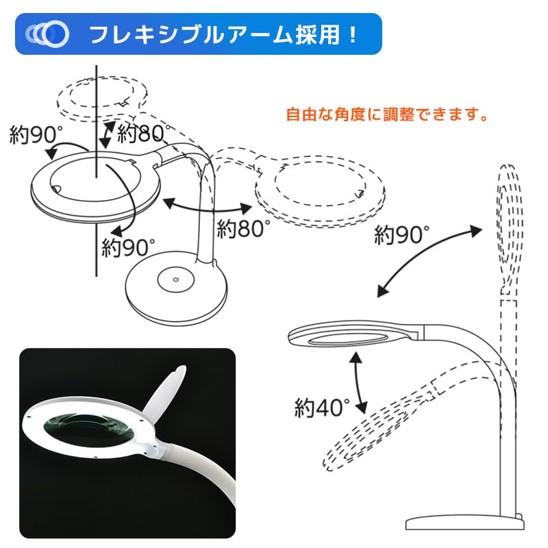 Светодиодный светильник-стойка с увеличительным стеклом Elzoom White_DS-L24ZS-W 08-0787