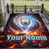 Custom Text Printed Rug Manchester City Non Slip Floor Carpet For Home Room Decor