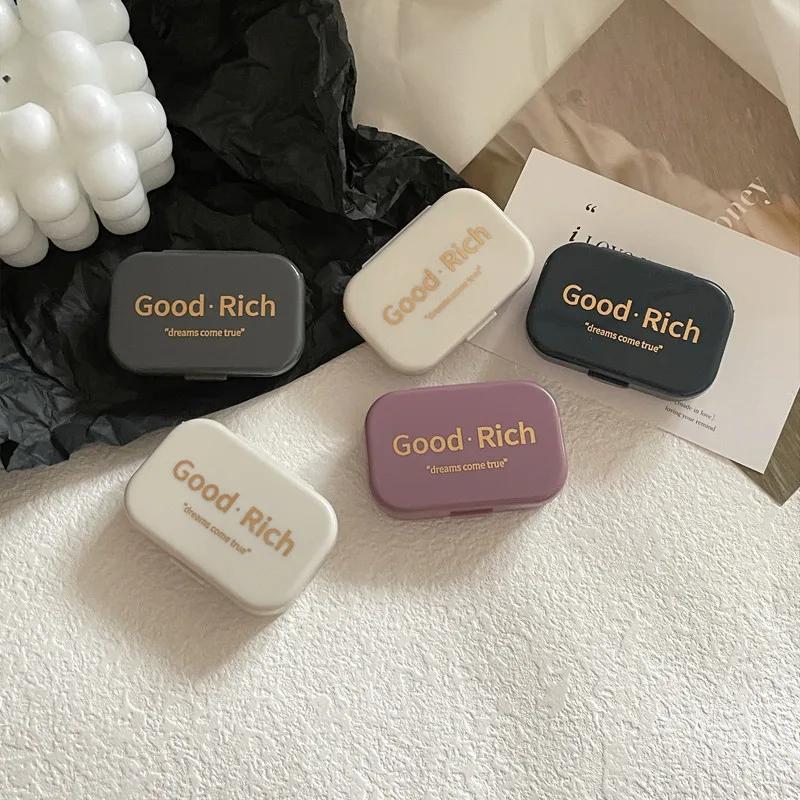 1 шт. Ins Letter Print Футляр для контактных линз Коробка-компаньон для контактных линз Beauty Eye Box Портативная коробка для контактных линз с зеркалом и пинцетом