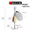 FTK Spinner Bait 4.1g 4.6g 7.4g 10.8g 12.5g Spoon Lures Pike Metal with Treble Hooks Arttificial Bass Bait Fishing Lure