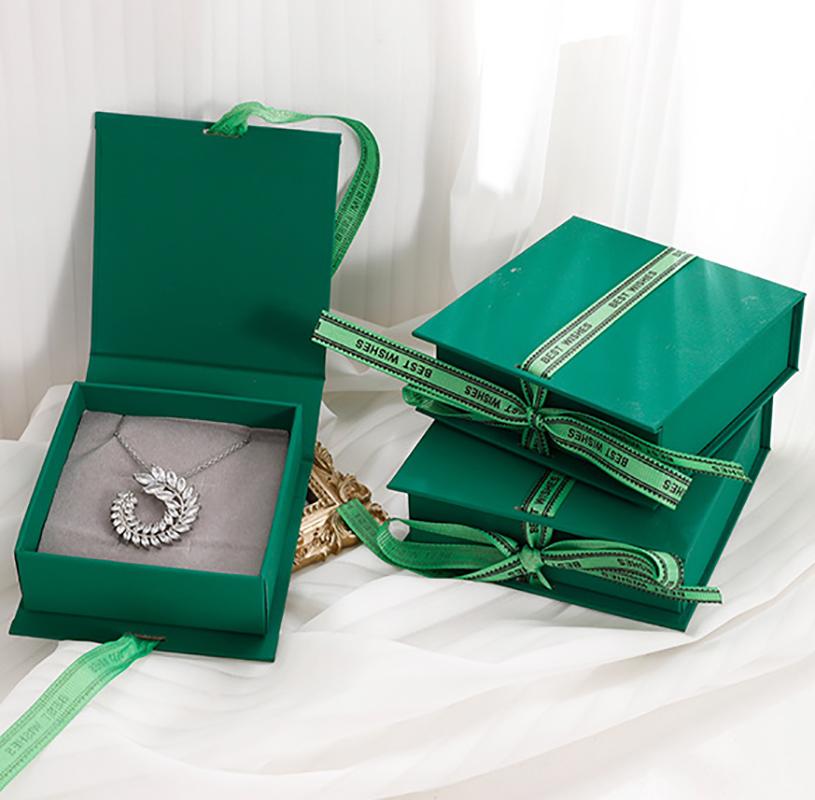 Bow Ribbon Paper Jewelry Box Necklace Earrings Bracelet Ring Storage Organizer High-end Flip Gift Jewelry Packaging Box Joyero
