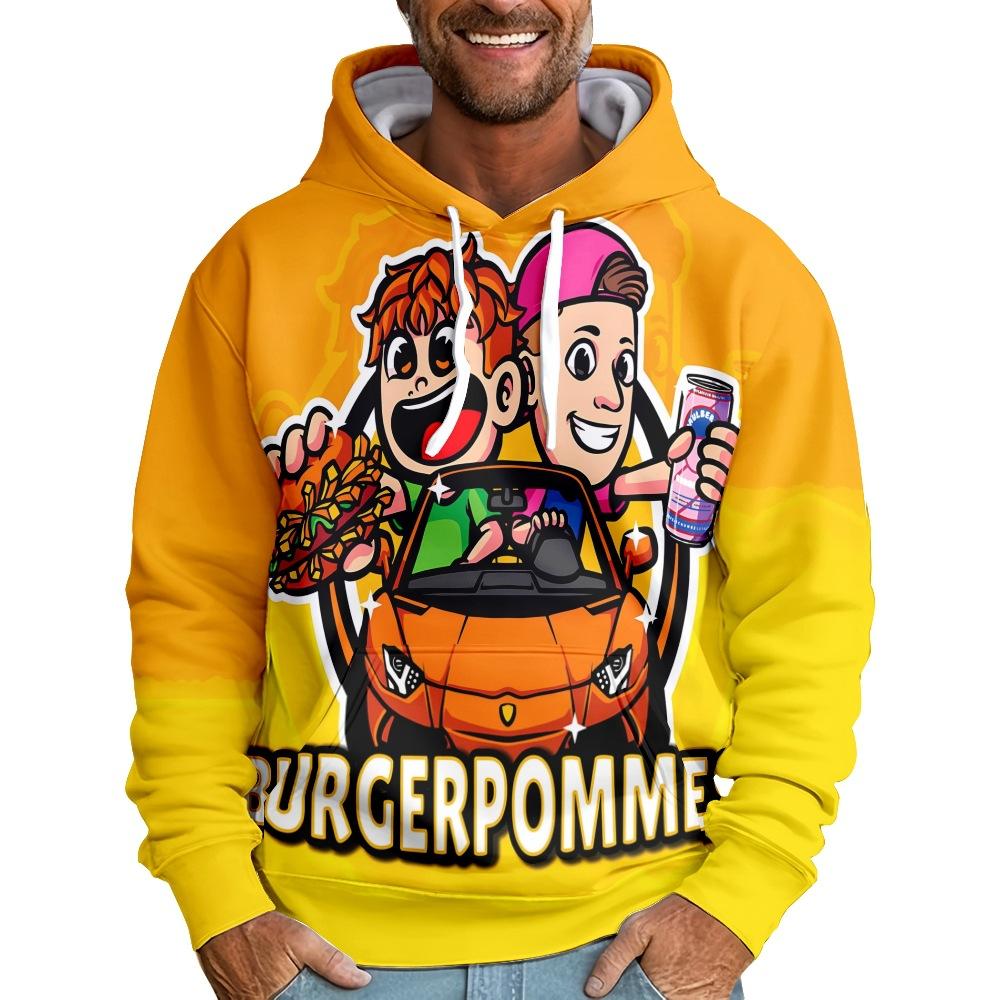 8 цветов, новая мода, Burgerpommes ICrimax Print, одежда, уличная одежда, женские и мужские толстовки с капюшоном, модные пуловеры с длинным рукавом и капюшоном
