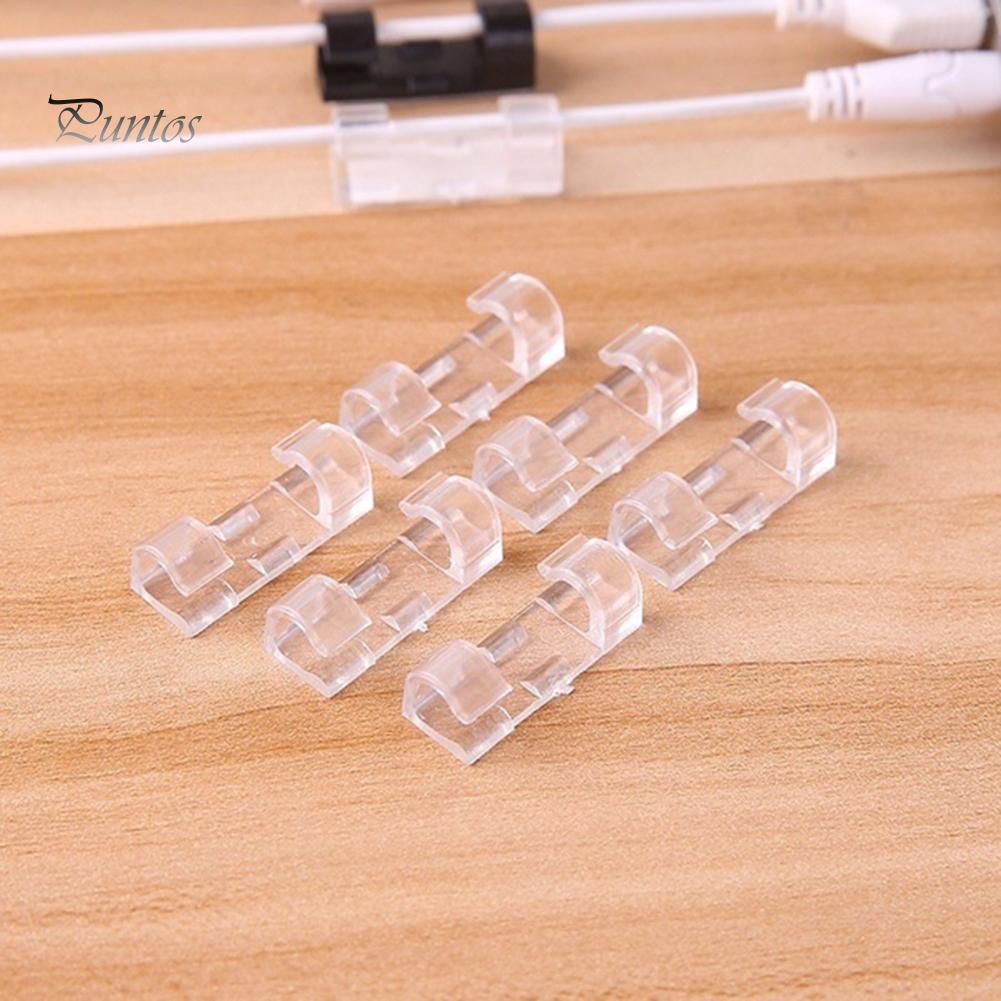 Puntos 20Pcs Self-adhesive Cable Clip Clamp Wire Buckle Line Fastener Organizer Fixer