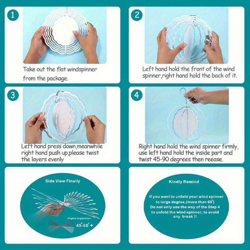 10-дюймовый подвесной ветряной спиннер с крючком на 360 градусов для декора балкона и сада, весенне-летнее уличное украшение