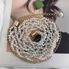 Women Dress Belt Adjustable Length Imitation Pearls Decoration Waistband Shirts Dresses Versatile Accessory