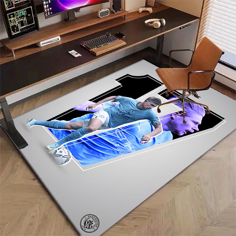 Kevin De Bruyne Polyester Carpet, Soft Indoor Mat for Office Chair, Living Room, Computer Desk - Decorative Home Office Rug Design